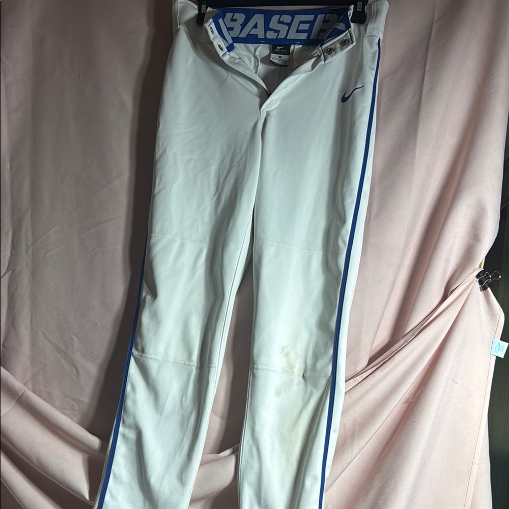 Nike White and Blue Athletic Pants